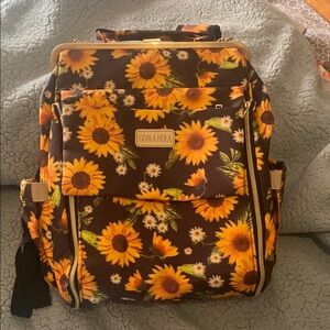 Sunflower Print Backpack
